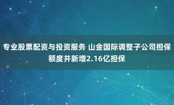 专业股票配资与投资服务 山金国际调整子公司担保额度并新增2.16亿担保