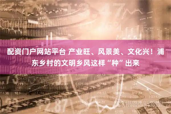 配资门户网站平台 产业旺、风景美、文化兴！浦东乡村的文明乡风这样“种”出来